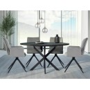 Стол обеденный SIGNAL GASTON Ceramic черный/черный 100-135/100